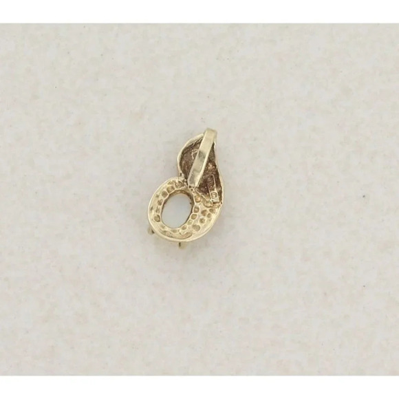 Pendant Only 10k Yellow Gold Natural Opal and Diamond Pendant - Picture 7 of 7